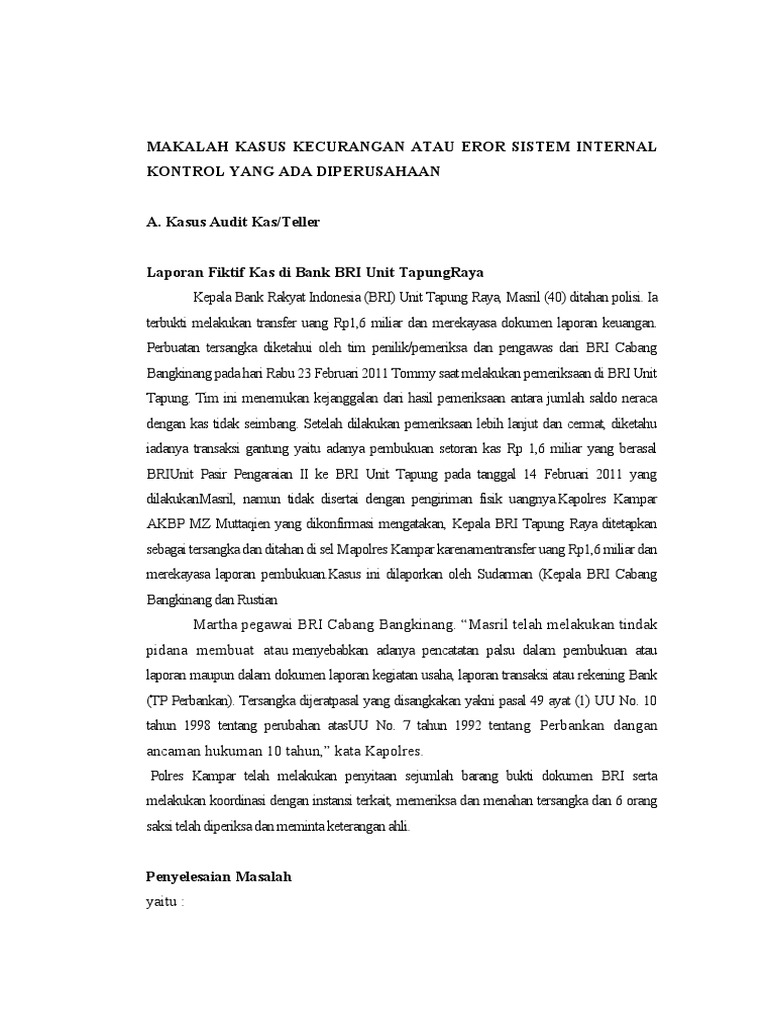 Tugas SIA Contoh Kasus | PDF