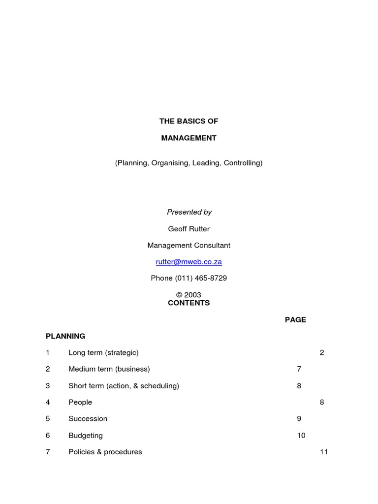 Details of Planning-Organising-Leading-Controlling | PDF | Strategic ...