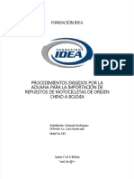 PDF Monografia Procedimiento de Importacion de Repuestos de Motos de Empresas Chinas A Bolivia