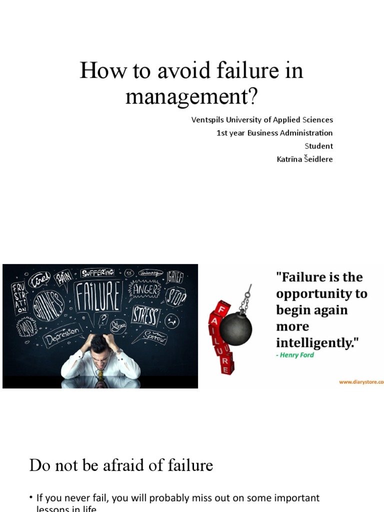 Avoiding Management Failures: Key Tips | PDF | Leadership ...