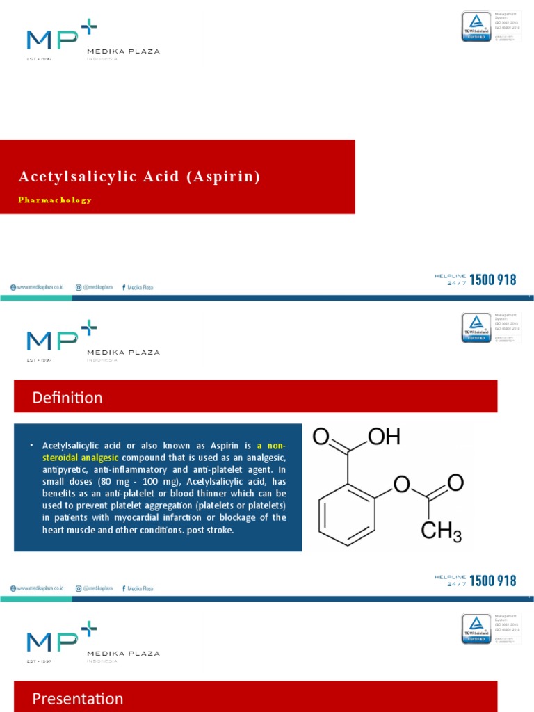 An Overview of the Pharmacology of Acetylsalicylic Acid (Aspirin) Its