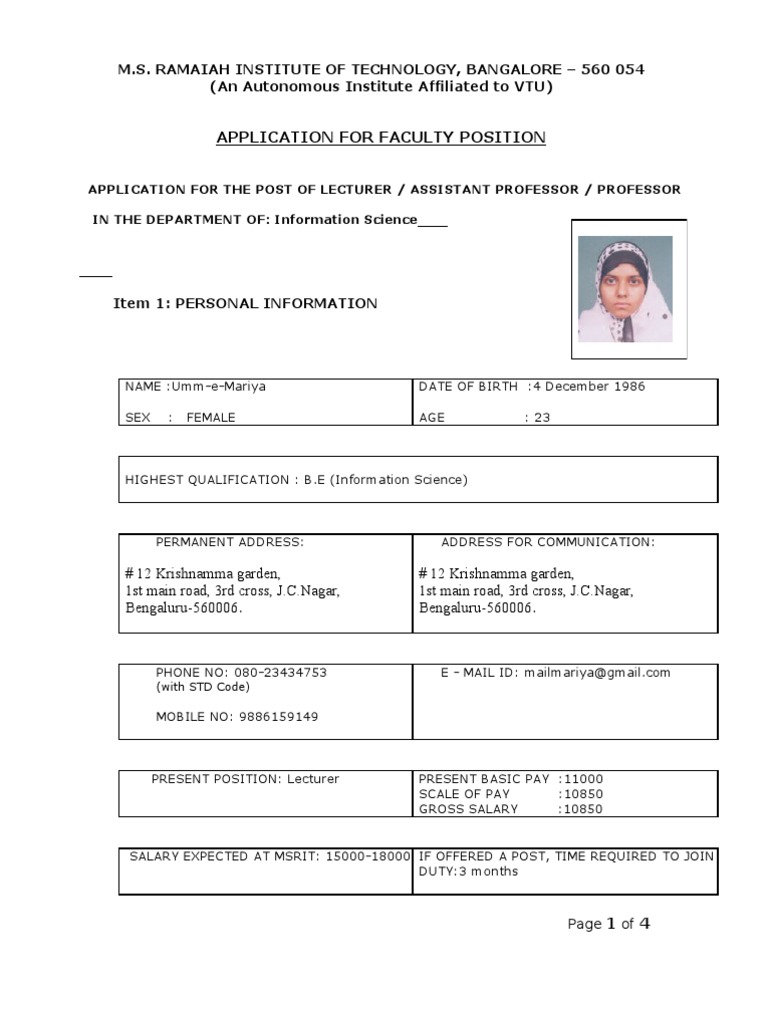 Faculty Application for Information Science | PDF | Lecturer | Learning