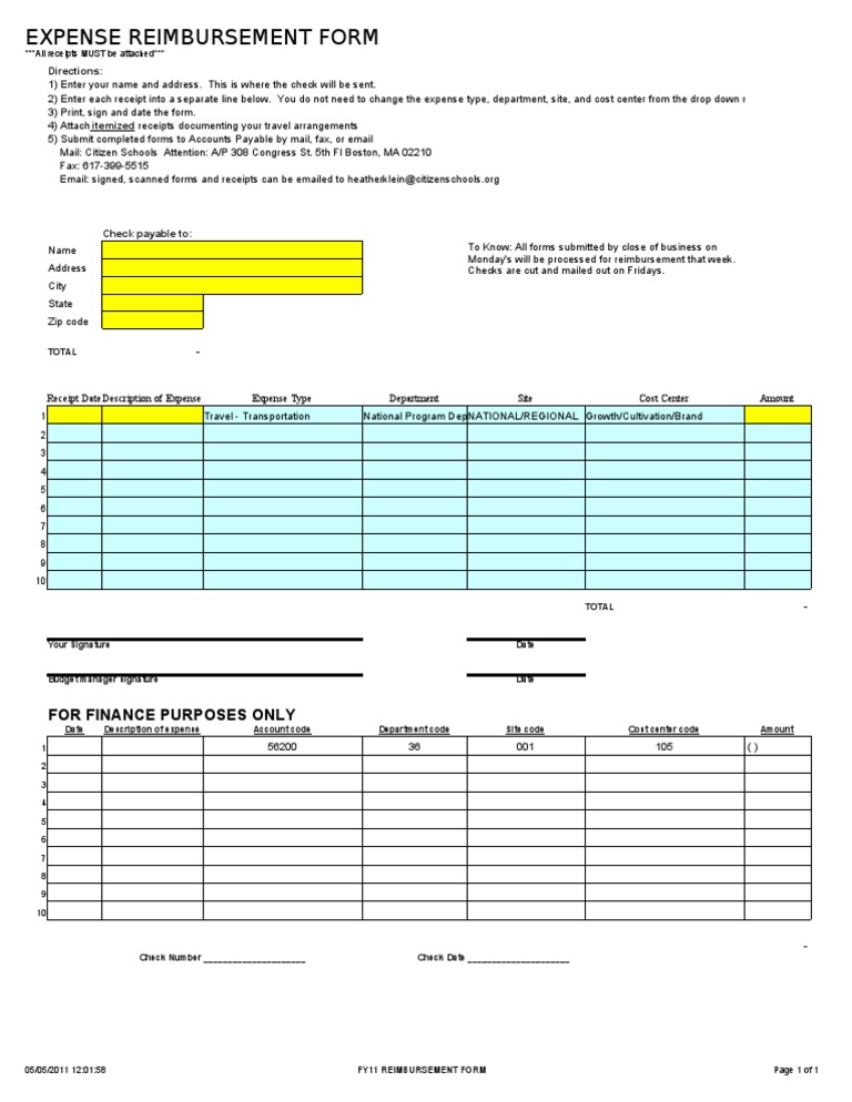 ELT Summit Reimbursement Form | PDF | Fax | Business