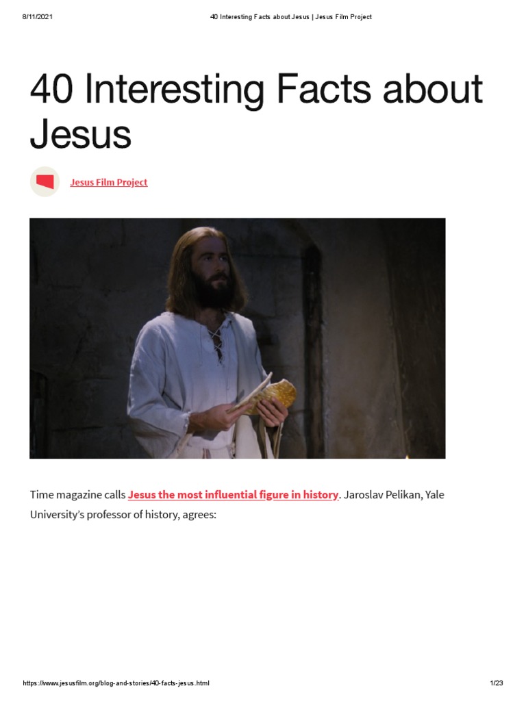 40 Fascinating Facts About Jesus | PDF | Jesus | Ministry Of Jesus