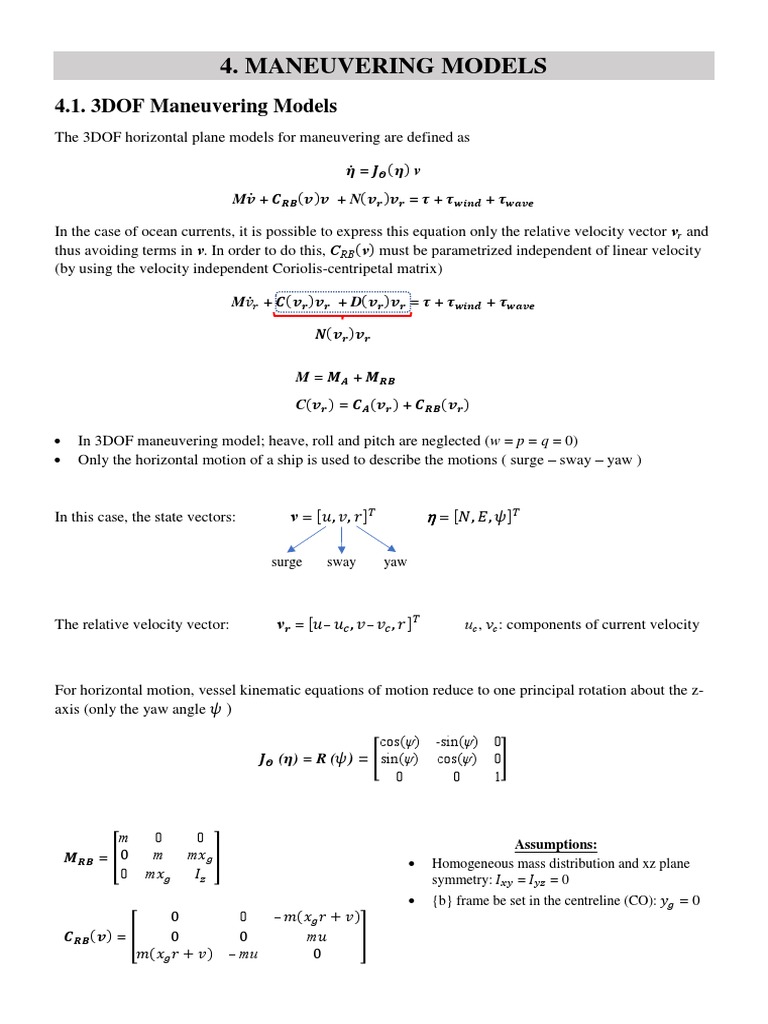 4.1. 3DOF Maneuvering Models | PDF | Flight Dynamics (Fixed Wing ...