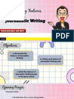 Identifying Features of Journalistic Writing