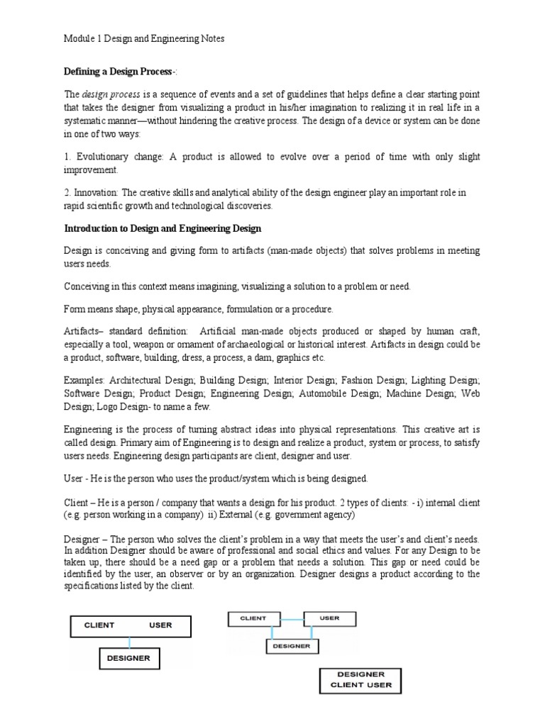 Module 1 Engineering Design Process | PDF | Design | Engineering Design ...