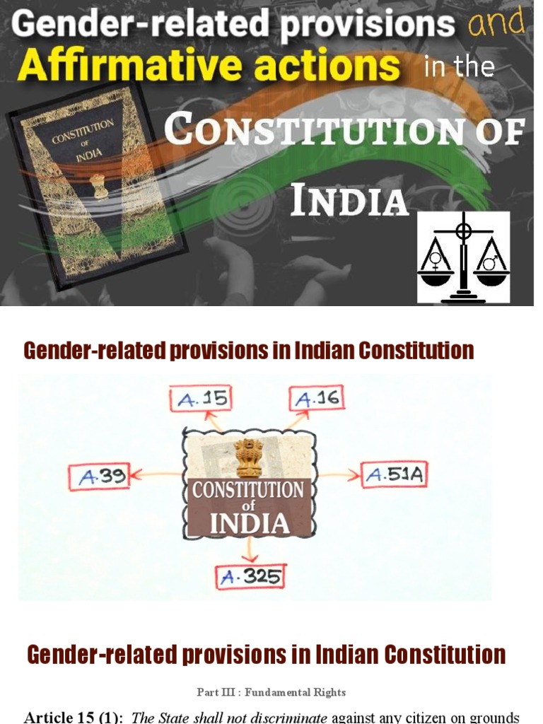 GenderRelated Provisions and Affirmative Actions in The Constitution