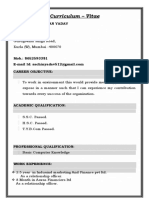 Curriculum - Vitae: Sachin Tejnarayan Yadav