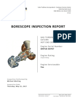 Borescope Inspection Report: Gas Turbine Engine Saturn Hot End Drive Engine Serial Number