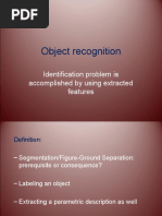 Object Recognition: Identification Problem Is Accomplished by Using Extracted Features