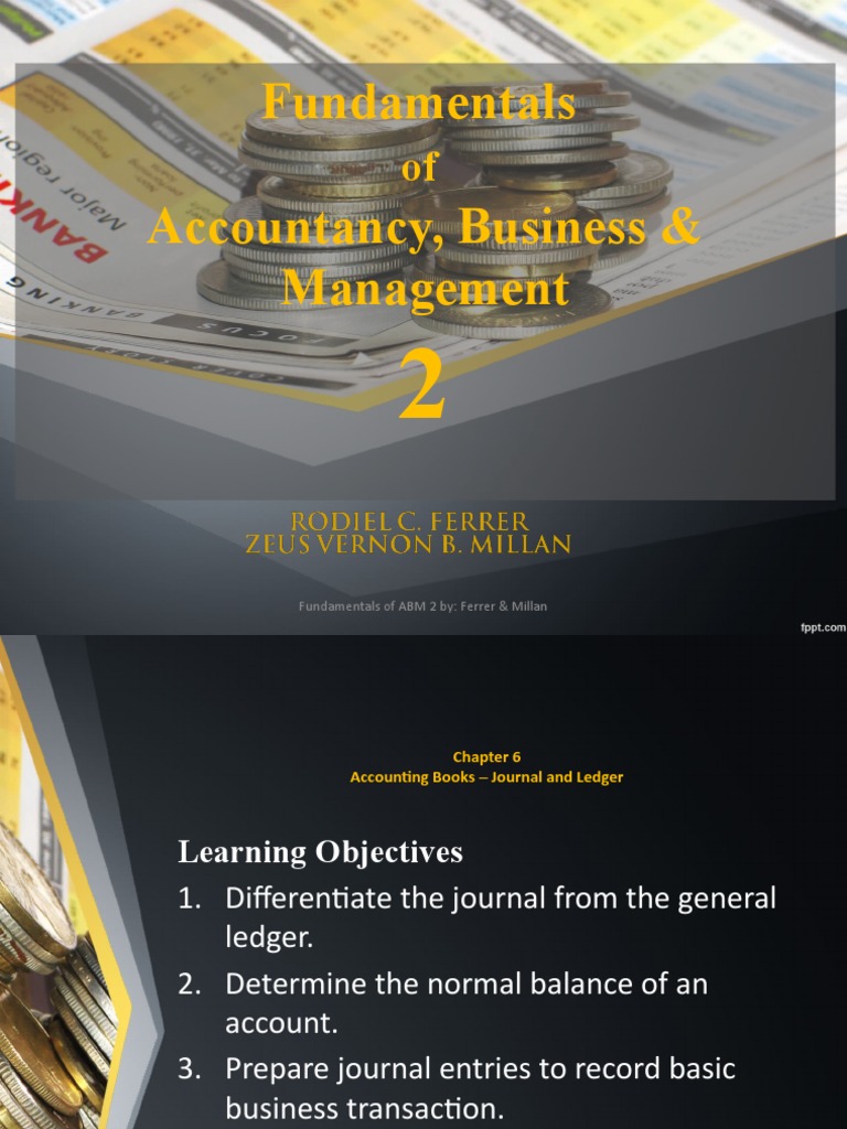 Chapter 6 Accounting BooksJournal and Ledger PDF Debits And