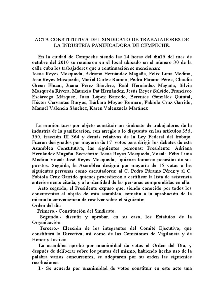Formato de acta constitutiva pdf