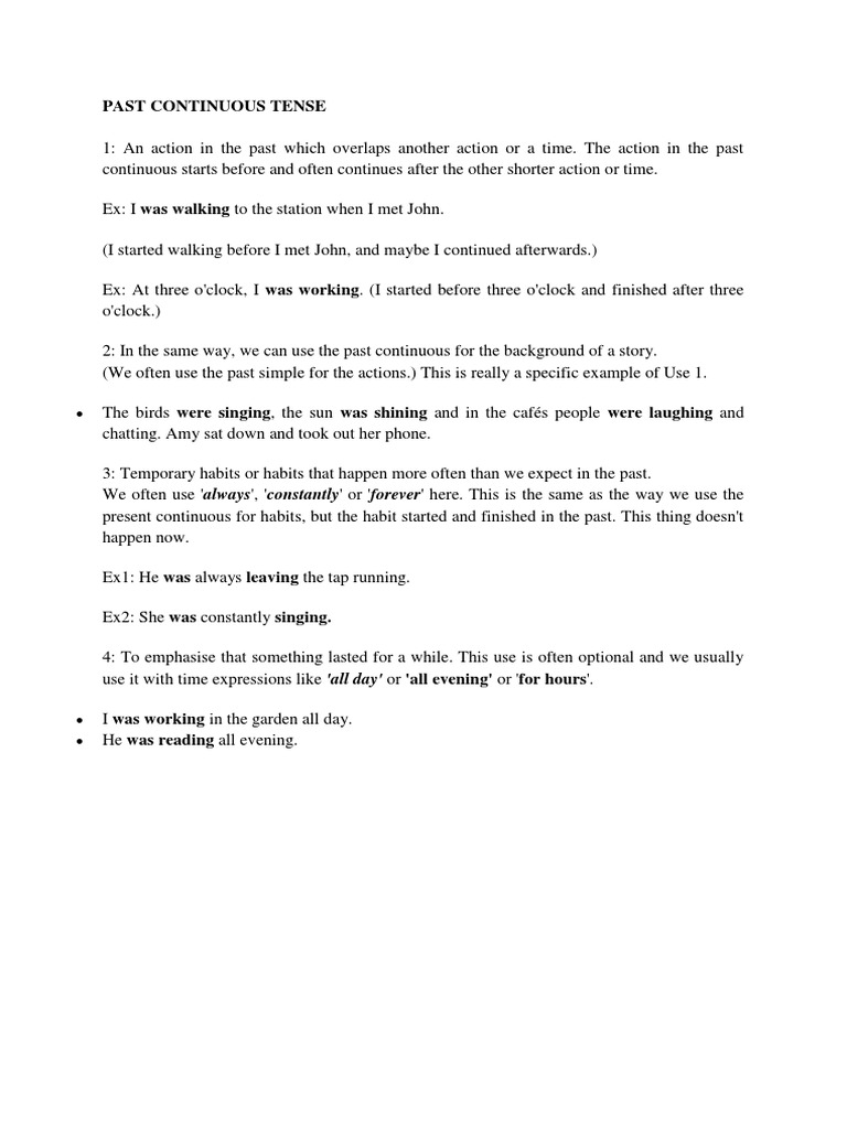 Topic 5 - Past Continuous Tense | PDF | Language Arts & Discipline