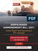 Kenya Roads (Amendment) Bill 2021 Status Report and Upscaling of IEK Campaign Webinar