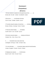 Prepositions Worksheet