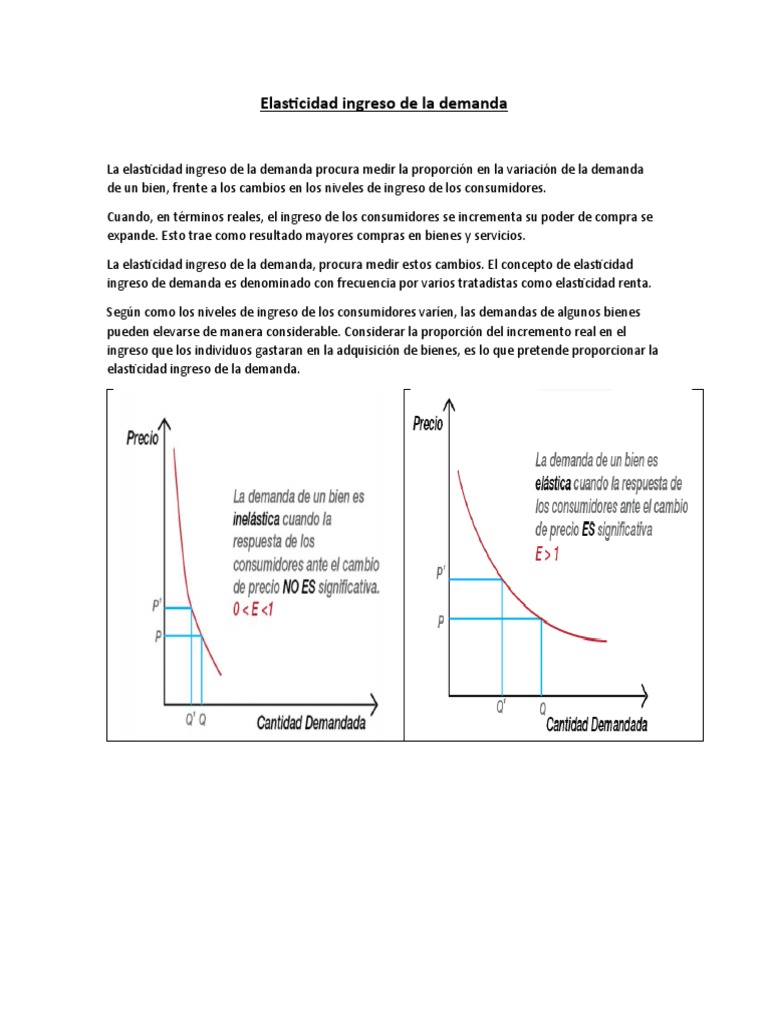 Cómo calcular la elasticidad ingreso de la demanda | PDF | Elasticidad ...