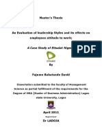 Master's Thesis: A Case Study of Etisalat Nigeria