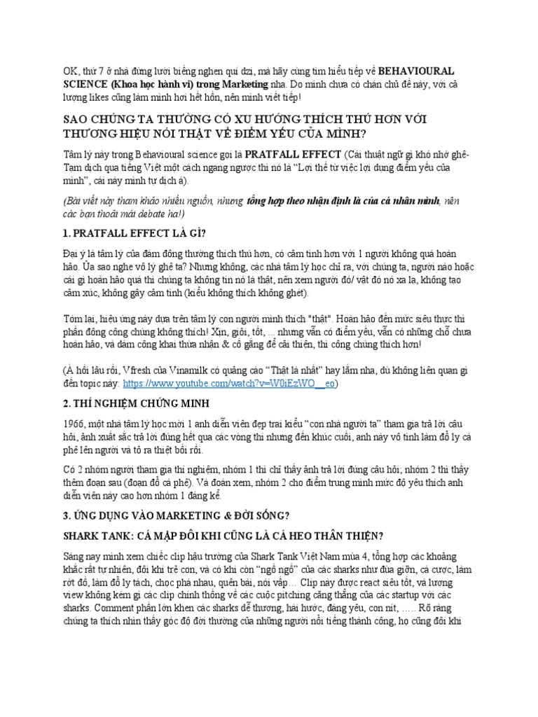 5. Pratfall effect (Hiệu ứng lợi dụng điểm yếu của mình thành điểm mạnh ...