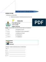 Title: Matching Type Time: 5 Minutes Material: Hand-Outs