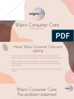 Wipro Consumer Care: Learning Team 3