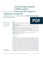 Knowledge Sharing Through Enterprise Social Network (ESN) Systems: Motivational Drivers and Their Impact On Employees' Productivity