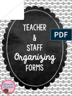 Teacher & Staff Organizing Forms