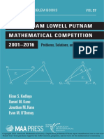 The William Lowell Putnam Mathematical Competition 2001-2016