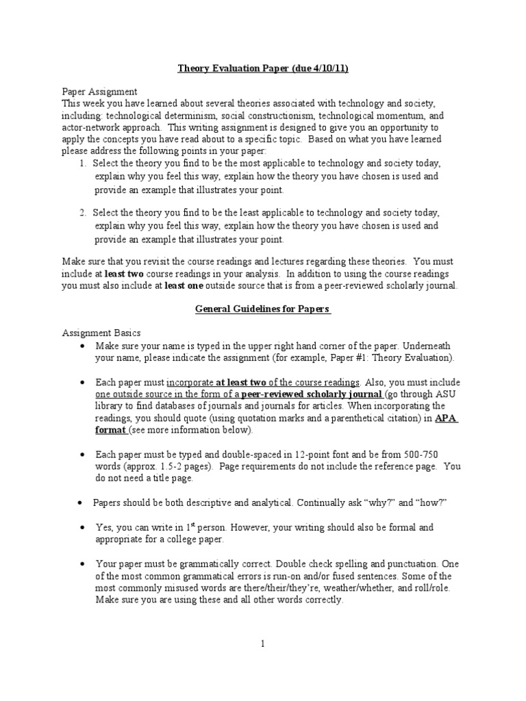 Theory Evaluation Paper Pdf Citation Academic Journal