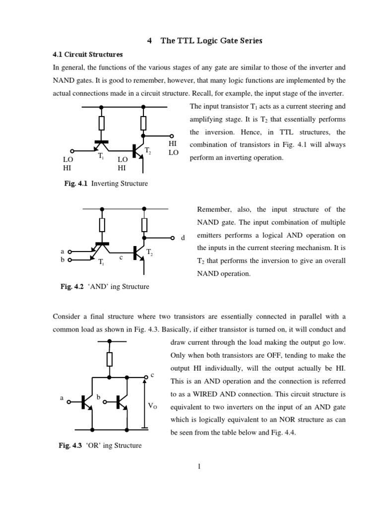 TTL Logic Gate Circuit Diagrams | PDF