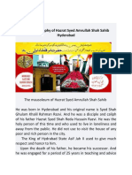 A Brief Biography of Hazrat Syed Amrullah Shah Sahib Hyderabad