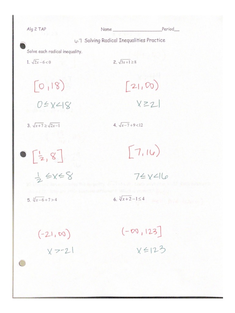 6.7 Practice Key | PDF