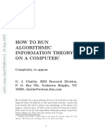 How To Run Algorithmic Information Theory On A Computer