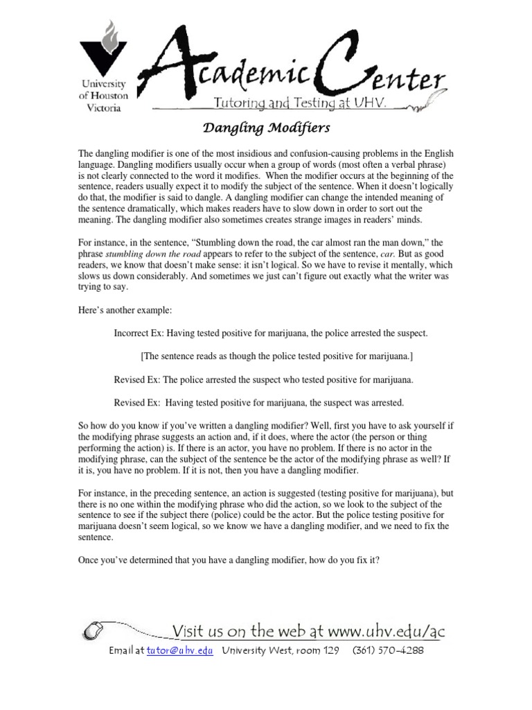 Dangling Phrase Sentence Linguistics 