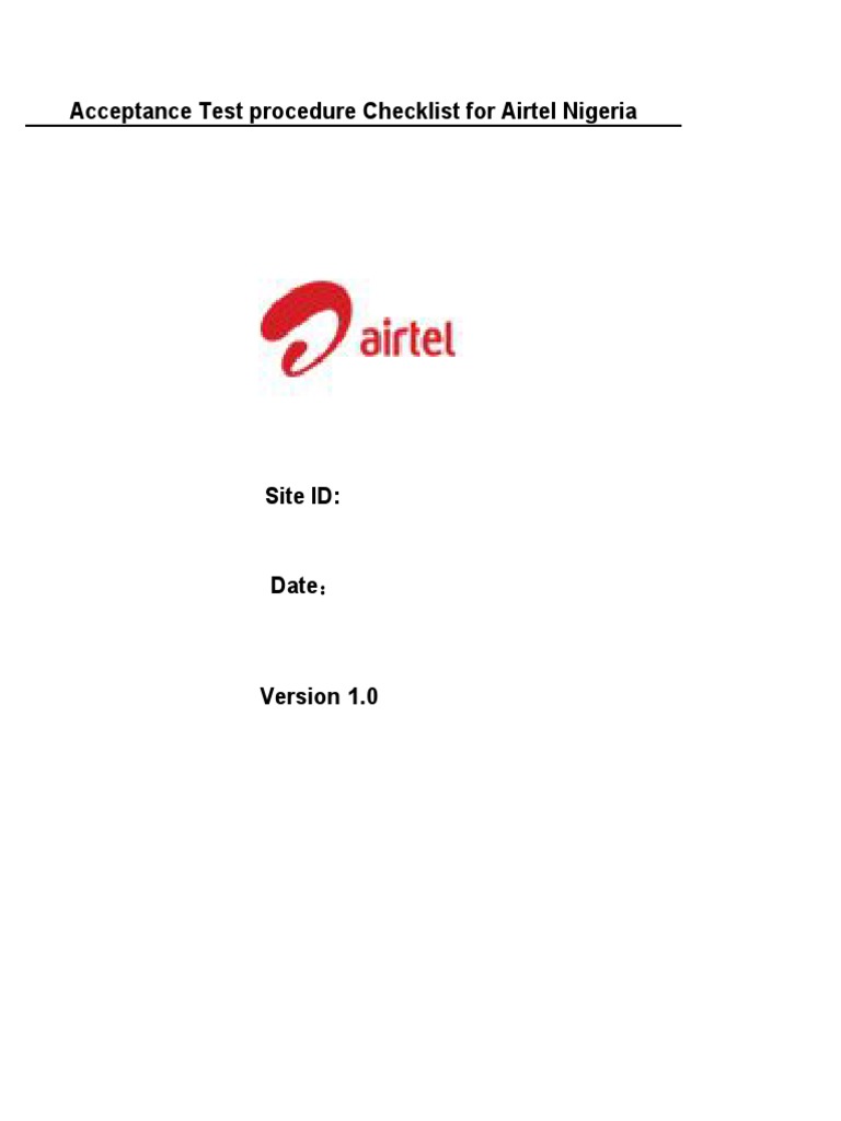 Airtel Nigeria L2600 - BTS ATP Checklist - FinalV | PDF | Optical Fiber ...