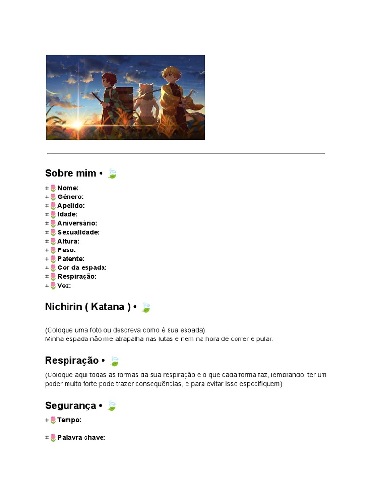 Script de Personagem KNY Oni | PDF