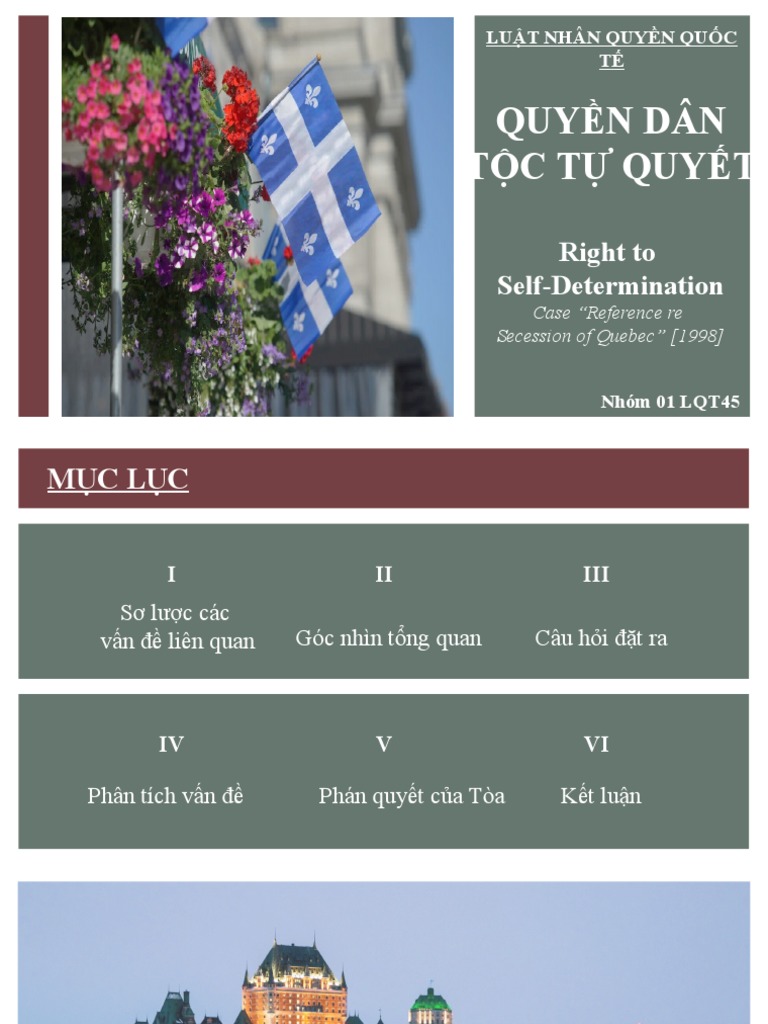 Quyền Dân Tộc Tự Quyết / Reference re Secession of Quebec