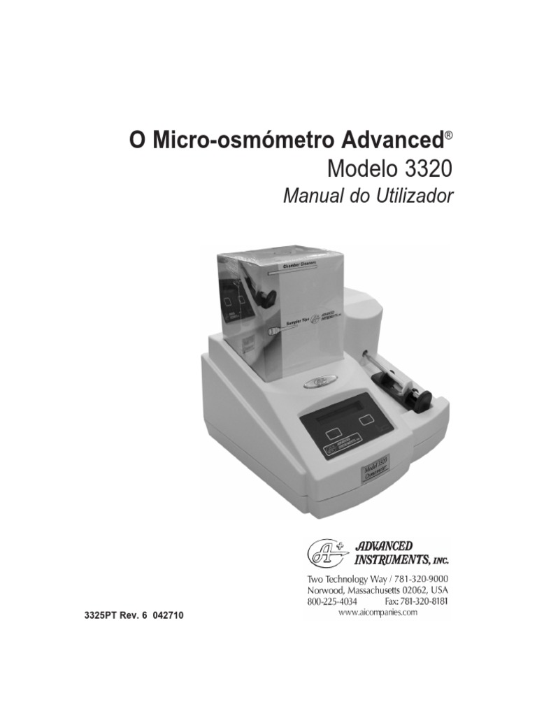 Manual Do Utilizador 3320 | PDF | Concentração | Temperatura