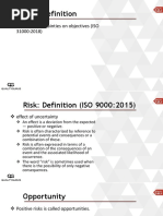 Risk: Definition: Effect of Uncertainties On Objectives (ISO 31000:2018)