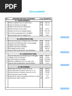 Devis Quantitatif: #Designation Des Ouvrages U Quantite 01-Terrassement