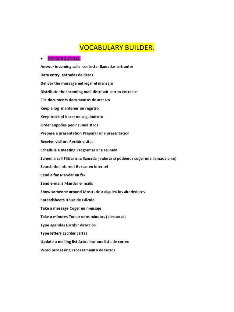 Vocabulary Builder PDF