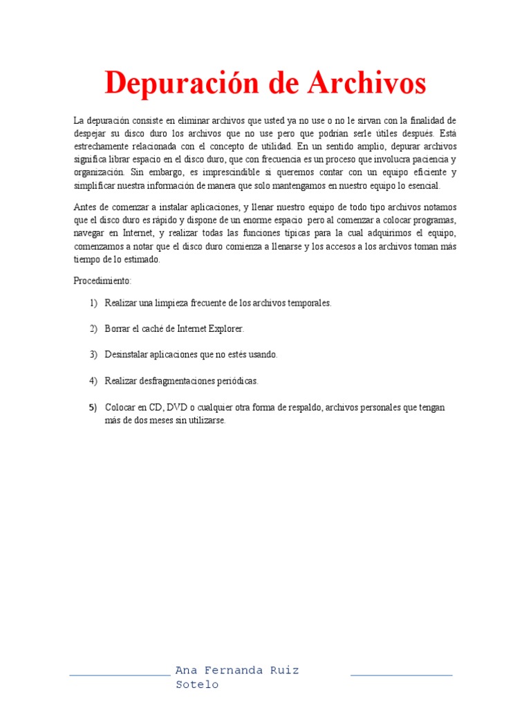 Guía de Depuración de Archivos | PDF | Informática