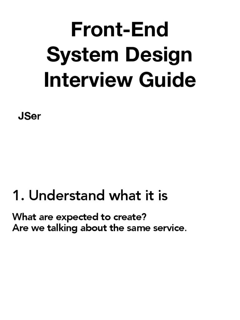 Front End System Design Guide PDF Cache Computer