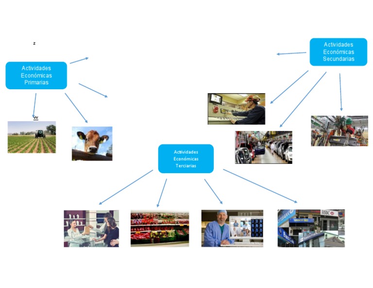 Actividades Primarias, Secundarias, Terciarias Mapa Mental | PDF