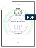 Courses Descriptions: Architecture Department Faculty of Applied Engineering & Urban Planning University of Palestine