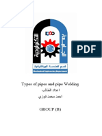 Types of pipes and pipe Welding بلاطلا دادعا يزوف دمحم دمحا Group (B)