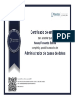 Certificado Administrador de Base de Datos