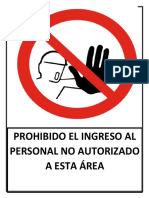 Prohibido Ingreso Personal No Autorizado