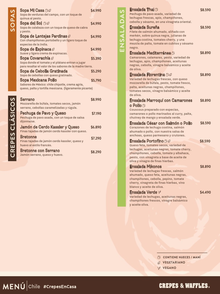 Crepes y Waffles Chile PDF ensalada Salsa