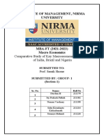 Institute of Management, Nirma University: Comparative Study of Key Macroeconomic Variables of India, Brazil and Nigeria
